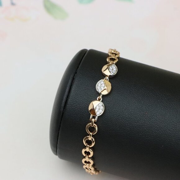 Rose Gold Designer Bracelet with Sparkling Half-Circle Charms, XPBL0703 - Picture 10 of 12